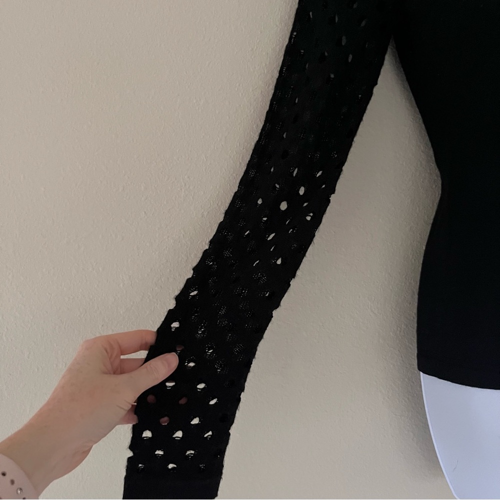 Aqua Sweater XS Black‎ Wool Cut Out Goth Grunge Edgy Dark Coquette Architectural - Picture 3 of 10